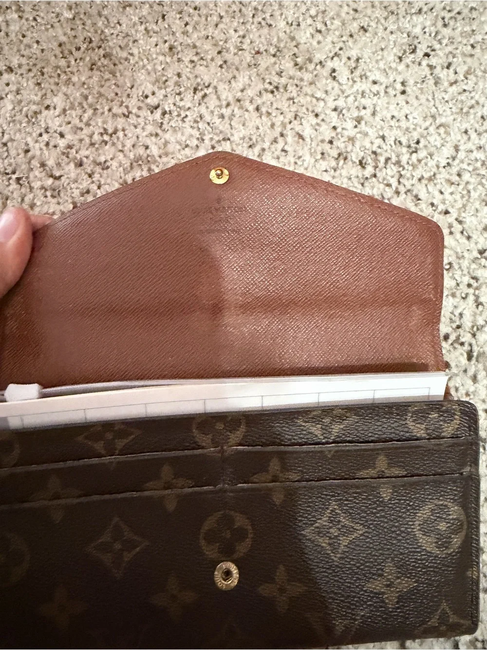 Authentic Louis Vuitton Wallet turned into a 6 ring Planner/Pocket Notebook